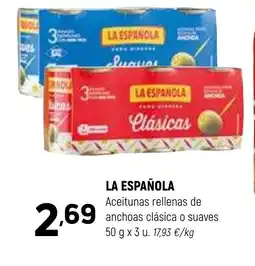 Coviran LA ESPAÑOLA Aceitunas rellenas de anchoas clásica o suaves oferta