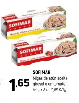 Coviran SOFIMAR Migas de atún aceite girasol o en tomate oferta