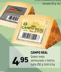 Coviran CAMPO REAL Queso oveja semicurado o ibérico cuña oferta