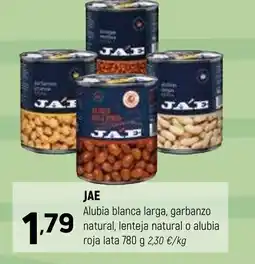 Coviran JAE Alubia blanca larga, garbanzo natural, lenteja natural o alubia roja lata oferta