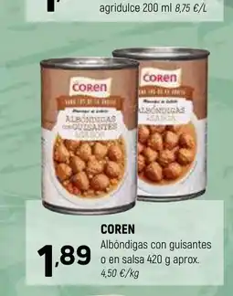 Coviran COREN Albóndigas con guisantes o en salsa oferta