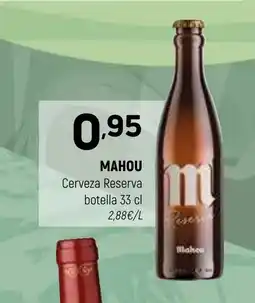 Coviran MAHOU Cerveza Reserva botella oferta
