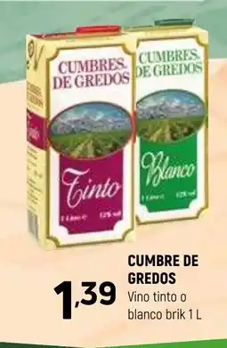 Coviran CUMBRE DE GREDOS Vino tinto o blanco brik oferta