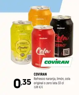 Coviran COVIRAN Refresco naranja, limón, cola original o zero lata oferta