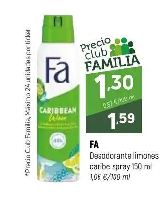 Coviran FA Desodorante limones caribe spray oferta