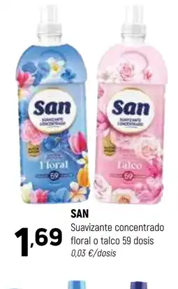 Coviran SAN Suavizante concentrado floral o talco 59 dosis oferta