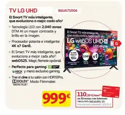 Alcampo LG TV UHD 86UA75006 oferta