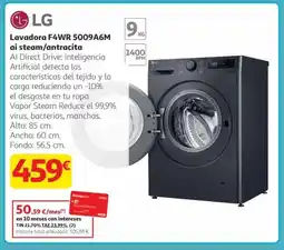 Alcampo LG Lavadora F4WR 5009A6M ai steam/antracita oferta
