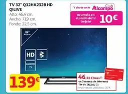 Alcampo QILIVE TV 32" Q32HA232B HD oferta