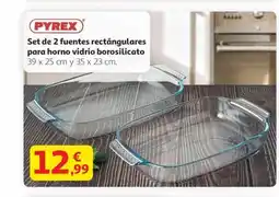 Alcampo PYREX Set de 2 fuentes rectángulares para horno vidrio borosilicato oferta