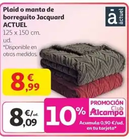 Alcampo ACTUEL Plaid o manta de borreguito Jacquard oferta