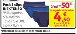 Alcampo INEXTENSO Pack 3 slips oferta