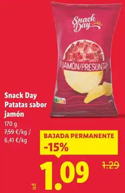 Lidl SNACK DAY Patatas sabor jamón oferta
