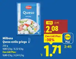 Lidl MILBONA Queso estilo griego oferta