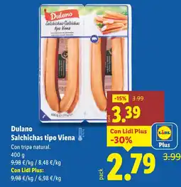 Lidl DULANO Salchichas tipo Viena oferta