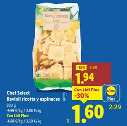 Lidl Chef Select Ricotta y espinacas oferta