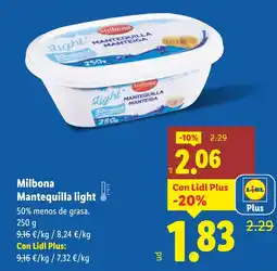 Lidl MILBONA Mantequilla light oferta