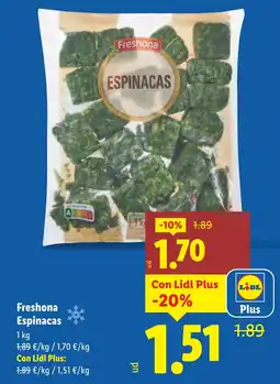 Lidl FRESHONA Espinacas oferta