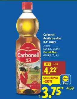 Lidl CARBONELL Aceite de oliva 0,4° suave oferta