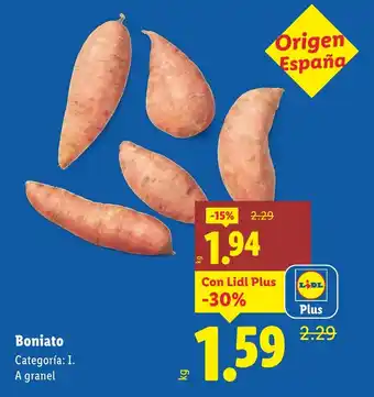 Lidl Boniato oferta