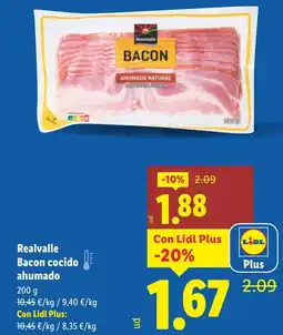 Lidl REALVALLE Bacon cocido ahumado oferta