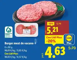 Lidl Burger meat de vacuno oferta