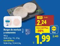 Lidl Burger de merluza y camarones oferta