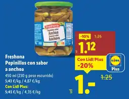 Lidl FRESHONA Pepinillos con sabor a anchoa oferta