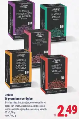 Lidl DELUXE Té premium ecológico oferta