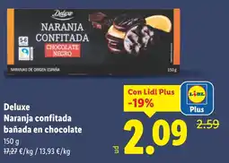 Lidl DELUXE Naranja confitada bañada en chocolate oferta