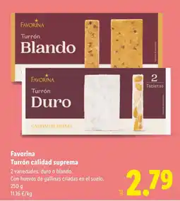 Lidl FAVORINA Turrón calidad suprema oferta
