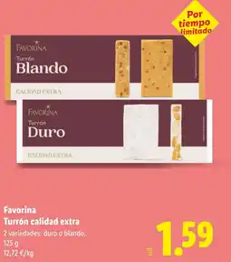 Lidl FAVORINA Turrón calidad extra oferta