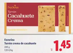 Lidl FAVORINA Turrón crema de cacahuete oferta