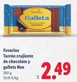 Lidl FAVORINA Turrón crujiente de chocolate y galleta Neo oferta