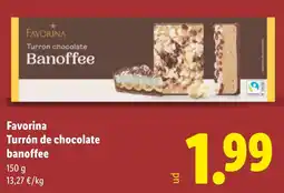 Lidl FAVORINA Turrón de chocolate banoffee oferta