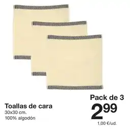 Zeeman Toallas de cara 30x30 cm oferta