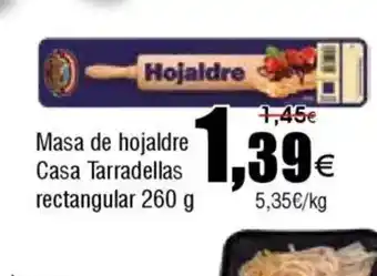 FROIZ Masa de hojaldre Casa Tarradellas rectangular oferta