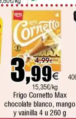 FROIZ Frigo Cornetto Max chocolate blanco, mango y vainilla oferta