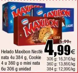 FROIZ Helado Maxibon Nestlé nata oferta