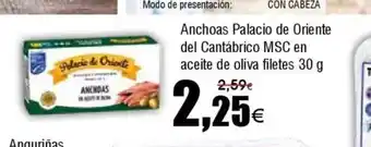 FROIZ Anchoas Palacio de Oriente del Cantábrico MSC en aceite de oliva filetes oferta