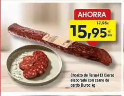 FROIZ Chorizo de Teruel El Cierzo elaborado con carne de cerdo Duroc oferta