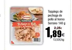 FROIZ Toppings de pechuga de pollo al horno Serrano oferta