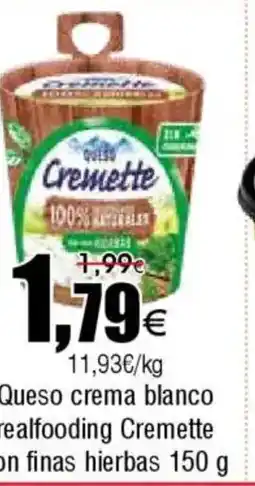 FROIZ Queso crema blanco realfooding Cremette con finas hierbas oferta