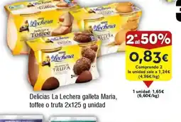 FROIZ Delicias La Lechera galleta María, toffee o trufa oferta