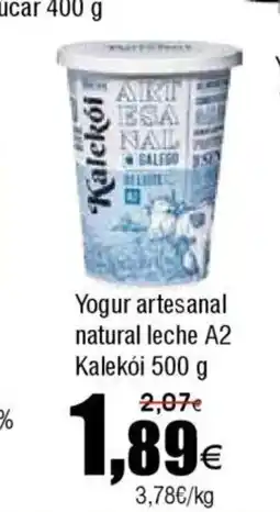 FROIZ Yogur artesanal natural leche A2 Kalekói oferta