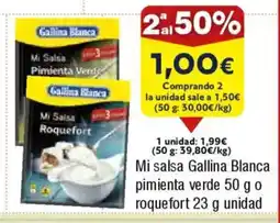 FROIZ Mi salsa Gallina Blanca pimienta verde o roquefort oferta