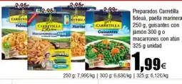 FROIZ Preparados Carretilla fideuá, paella marinera, guisantes con jamón o macarrones con atún oferta