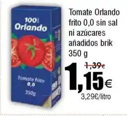 FROIZ ORLANDO Tomate frito 0,0 sin sal ni azúcares añadidos brik oferta