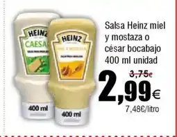 FROIZ HEINZ Salsa miel y mostaza o césar bocabajo oferta