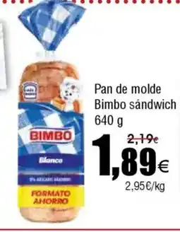 FROIZ BIMBO Pan de molde sandwich oferta